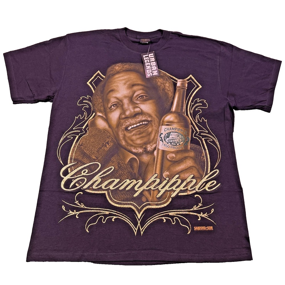 Changes Sanford & Son Champipple Graphic Crew Neck T-Shirt Mens 1XL Black Cotton